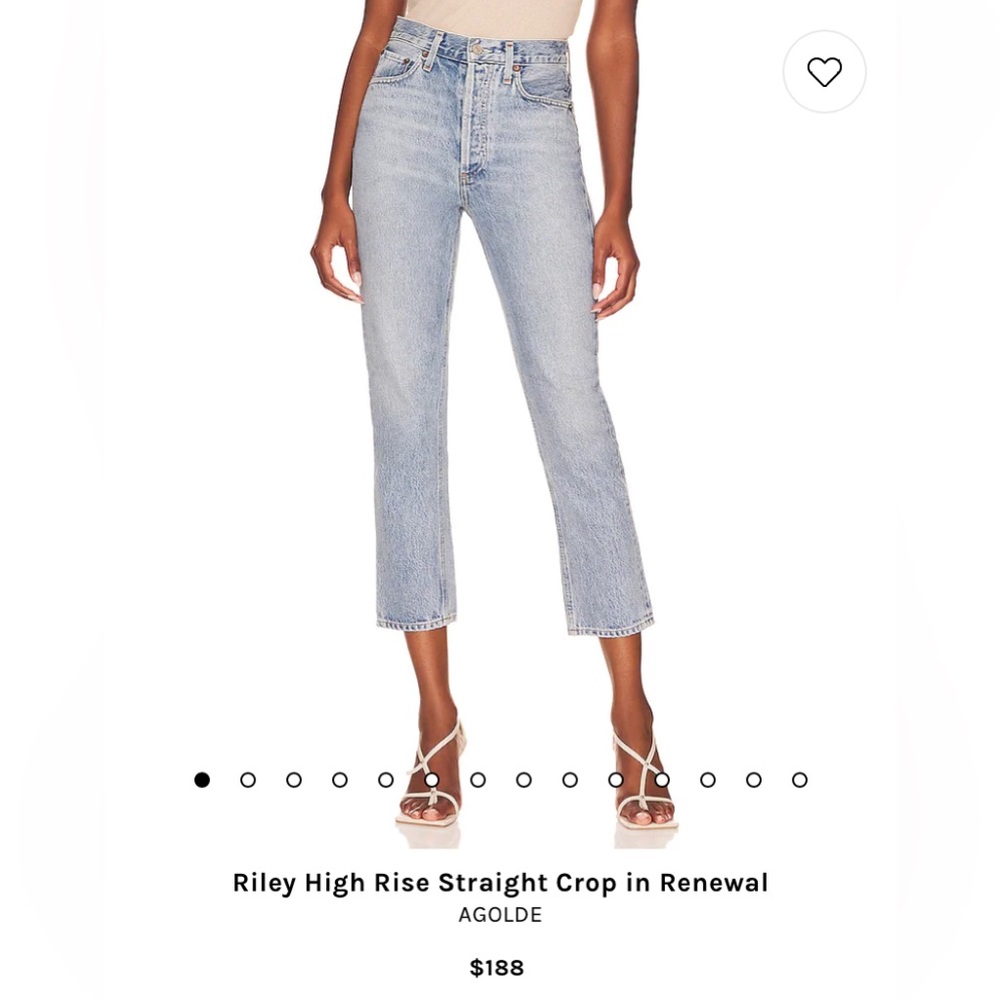 AGOLDE - Riley High Rise Straight Crop - Perfect Designer Jeans- Normally $188